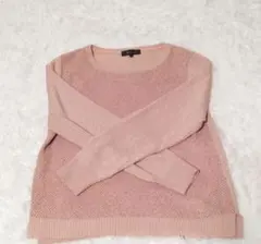 【美品】 リフレクト 長袖 切り替え ニット 編み目模様 ラメ 11 日本製