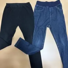 UNIQLO & petit main パンツセット 110cm 男女　デニム風