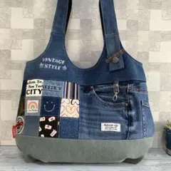 デニムリメイク★パッチワーク★ショルダーバッグ