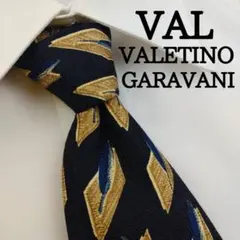 ヴァレンティノガラヴァーニ 高級シルクネクタイ 総柄 ブラック