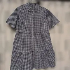 GAP ギンガムチェック ティアード シャツワンピース Lのサムネイル