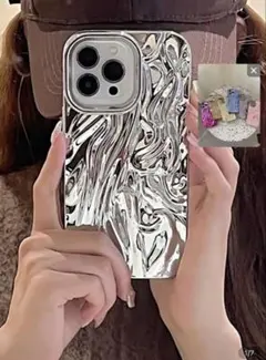 iPhone14 ケース カバー シルバー