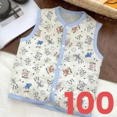 キッズベスト スリーパー ルームウェア パジャマ 防寒 飛行機 白 100