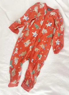 明日まで　美品　H&M クリスマス柄ロンパース　80