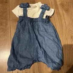 petit main デニムロンパース・カバーオール　汚れあり
