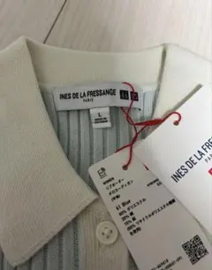 UNIQLO×INES リブボーダーポロカーディガン（半袖）