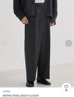 LIDNM MERINO WOOL BAGGY SLACKSのサムネイル