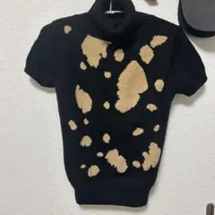 INGNI 黒・ベージュ ドットタートルネック半袖ニット