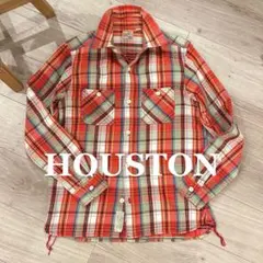 houston オレンジチェック柄ネルシャツ Lサイズ