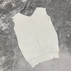 【マーキュリーデュオ】（F）ノースリーブニット Vネック カジュアル ハイロー