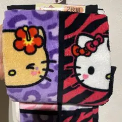 Hello Kitty フェイスタオル 2枚組 34x80cm サンリオ日焼け