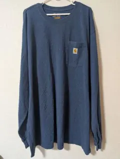 Carhartt ポケット長袖Tシャツ 2XL TALL デニムヘザーゆるだぼ