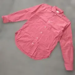 b4498 BEAMS HEART M 긴팔 셔츠 핑크 도트 무늬