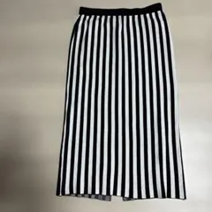 LEPSIM、ロングタイトスカート、ストライプ、黒白