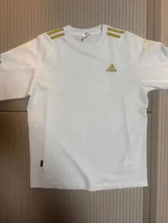 adidas CLIMALITE Tシャツ ホワイト ゴールド　ハンドボール　Lのサムネイル