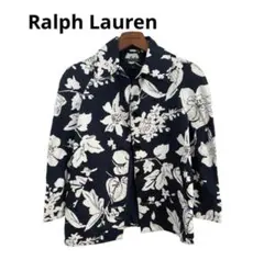 【美品】ラルフローレン ボタニカル柄 ショートコート スプリングコート 紺のサムネイル