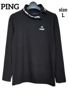 PING ピン 起毛ストレッチ 長袖ハイネックシャツ 秋冬レディース Lサイズ