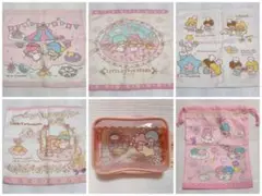 リトルツインスターズ　キキララ タオル4枚　巾着　ビニールポーチ　バラ売り不可
