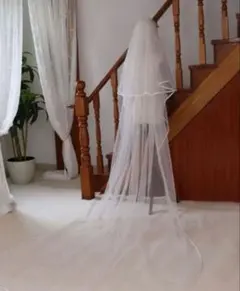 ロングウェディングベール コーム付き