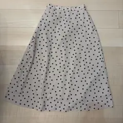 GU ジーユー プリントフレアロングスカート ドットスカート ロングスカート
