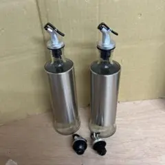 調味料ポット オイルジャーステンレススチールガラスオイルポット500ml 2点のサムネイル