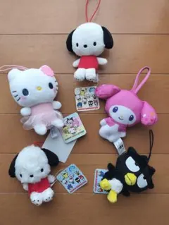 サンリオ　ハローキティ　バツマル　ポチャッコ　マイメロディ　ぬいぐるみ　 5点