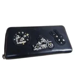 コーチ ディズニーコラボ COACH ラウンドジップ 長財布 本革 ミッキー