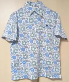 試着のみ美品！ adabat 半袖ポロシャツ 花柄 ホワイト ブルー イエロー