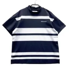 ブリーフィング メンズ ゴルフ ボーダー 半袖モックネックトップス M