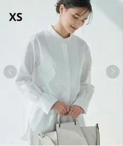 グリーンレーベルリラクシング VERYコラボ スタンドカラーシャツ　ホワイト