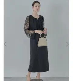 SET2点レースブラウス付きナローワンピース