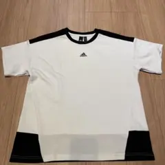 アディダス 半袖スポーツTシャツ（白×黒）ランニング