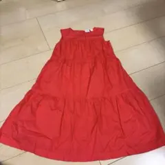 GAP KIDS ノースリーブ ティアードワンピース レッド XSのサムネイル