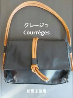 新品未使用　courreges ショルダーバッグ ブラック×ブラウン　レアのサムネイル