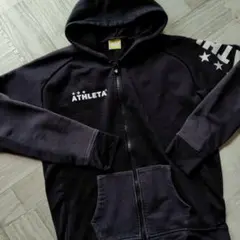 ATHLETA フード付き黒ジップアップウェア160