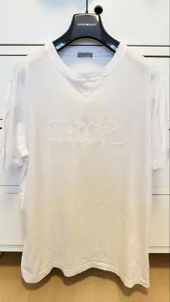 Dior ロゴ刺繍 クルーネック Tシャツ ホワイト　メンズ　夏服　ディオールのサムネイル