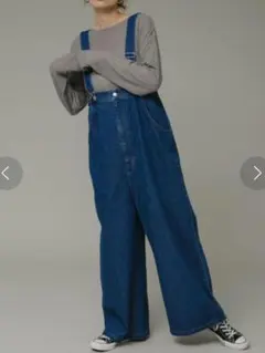 ＜UR Sonny Label＞ ハイウエストルーズサロペット 【38】 ブルー