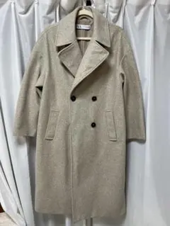 ZARA ベージュ ダブルブレスト チェスターコート S