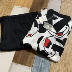 POPPINS ミッキー　パジャマシャツ　セットアップ 総柄　レトロ