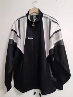 90s diadoraトラックジャケット刺繍ロゴドローコードマルチカラーY2K