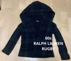 00s RALPH LAUREN RUGBY 美品 ニット フード ウール 緑