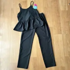 ブラックペプラムパンツセットアップ S/160