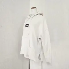 Lee プルオーバーパーカー ロゴ フーディー【L】アイボリー 無地 綿100%