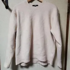 UNIQLO ユニクロ スフレヤーンクルーネックセーター ピンク Mサイズ