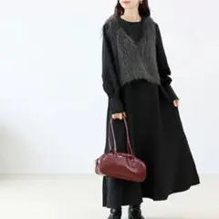 FUNNY COMPANY＋　Ｖネックシャギーニットベスト