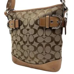 COACH シグネチャー キャンバス レザー ワンショルダーバッグ 肩掛け