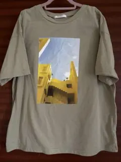 Tシャツ 半袖 フォトプリント グリーン カーキ ehka sopo フリーのサムネイル