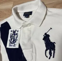 Polo Ralph Lauren ビッグポニー刺繍ポロシャツ 白紺　130cm
