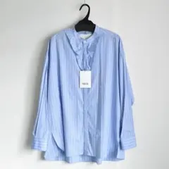 【新品】TICCA(ティッカ) コットン ノーカラー フリル シャツ 長袖のサムネイル