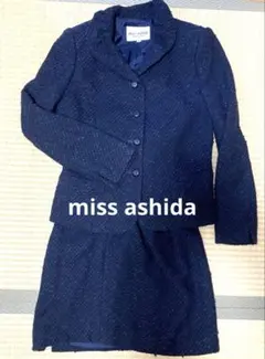 miss ashidaミスアシダ　濃紺ツイードジャケット&スカートのセットアップ